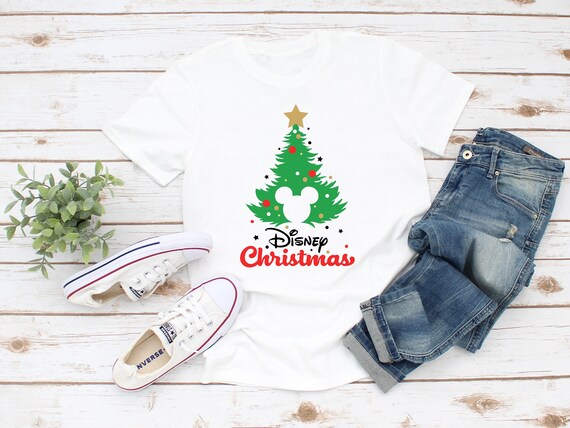 Disney Christmas Tree Themed Adult Tee Il_570xn