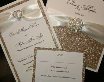 glitter invitation etsy