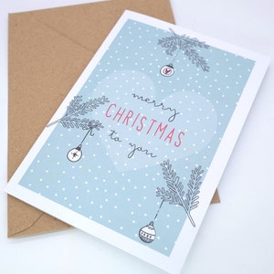 Feliz Natal para você - cartão dobrável com envelope feito de papel kraft cartão postal A6 cartão postal de Natal