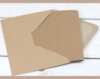 10 folded cards envelopes 12 x 17 cm kraft paper