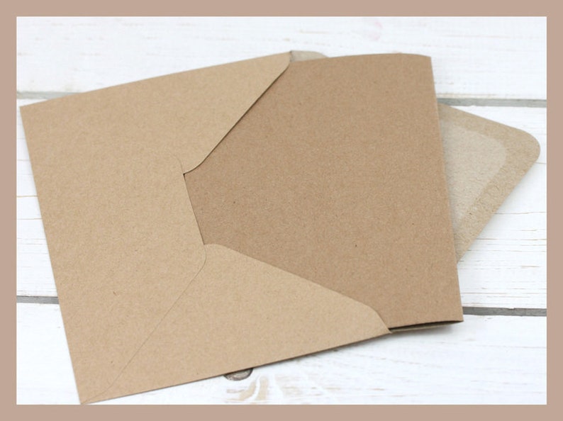 10 folded cards envelopes 12 x 17 cm kraft paper image 1