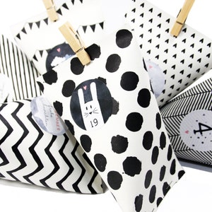 DIY Calendrier de lAvent Craft Boxes Boîtes B / W pour DIY Clinging image 1