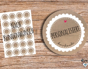12 x Personalized stickers 6 cm customer request
