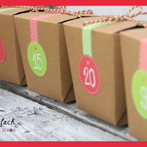 Advent calendar gift boxes M Kraft red/green image 1