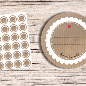 Carta Kraft fatta a mano 24 adesivo 4 cm fatto a mano