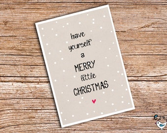 have yourself a Merry little Christmas Card Kraft Greeting Card A6 Christmas Card Postcard