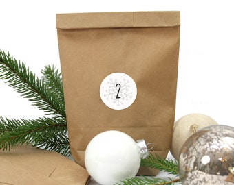 Advent Calendar Snowflake Grey Bags Sticker