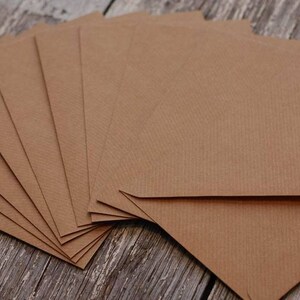 10 envelopes C6 kraft paper ribbed image 3