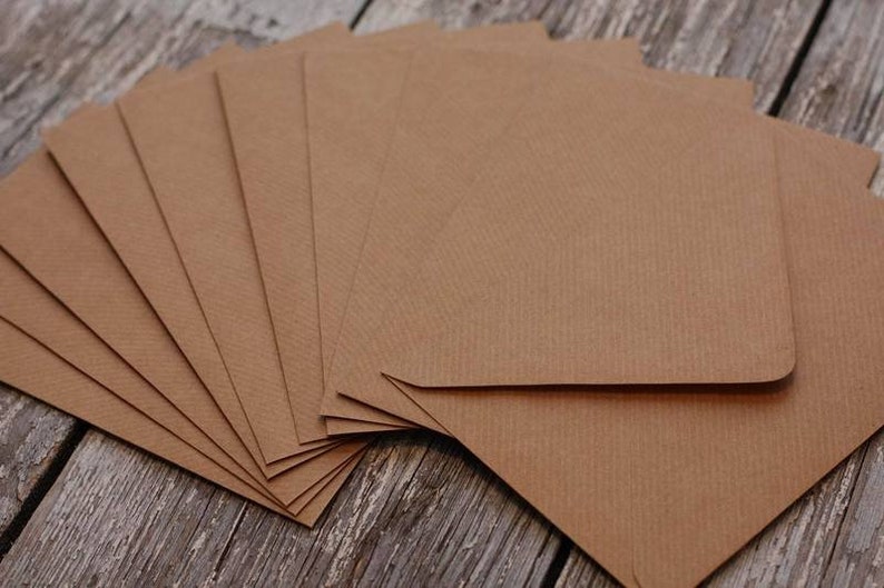 10 envelopes C6 kraft paper ribbed image 3