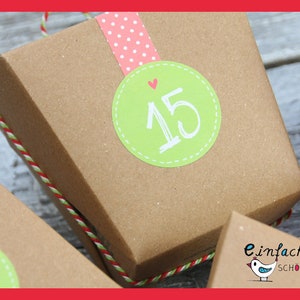 Advent calendar gift boxes M Kraft red/green image 4