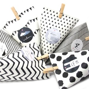 DIY Calendrier de lAvent Craft Boxes Boîtes B / W pour DIY Clinging image 2