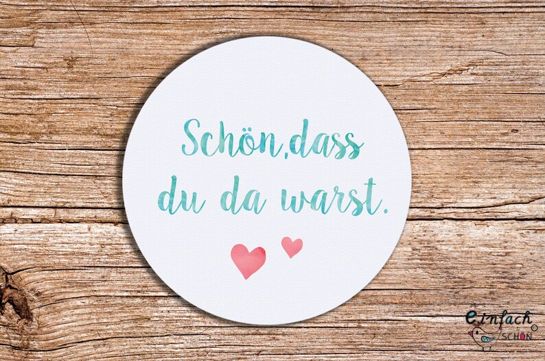 24 x Schön dass du da warst türkis Aufkleber 4cm Etsy.de