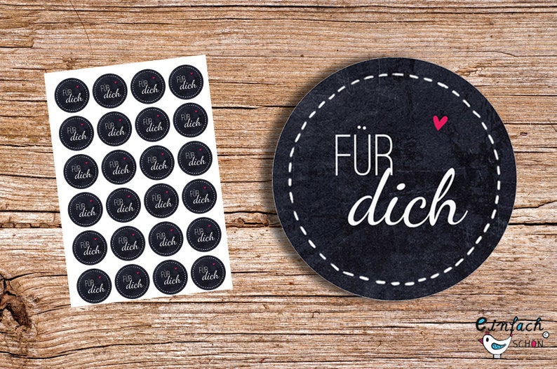 Für Dich Tafel 24 Aufkleber 4cm rund Sticker Bild 1