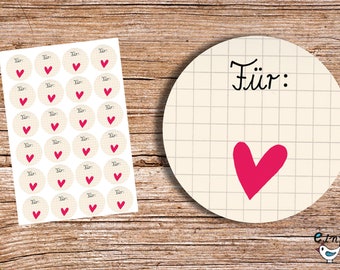 For ... - 24 stickers, 4 cm round, gifts 4 cm diameter