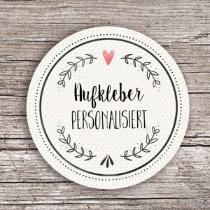 24x "personalisierte Aufkleber" Recycling 4cm Durchmesser
