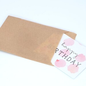 24 x Tears of Joy borsa piatta marrone carta kraft 65 x 90 mm regalo di nozze