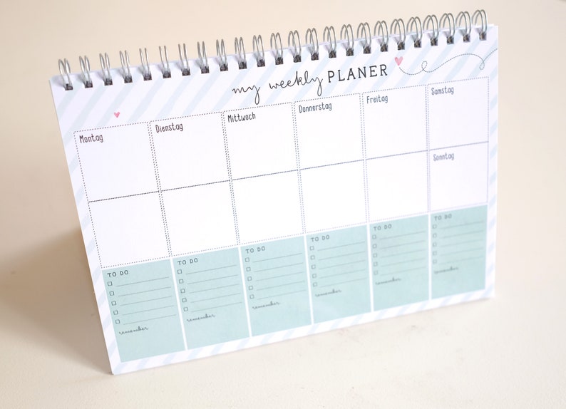 My weekly planner green ring binder A5 weekly calendar image 3