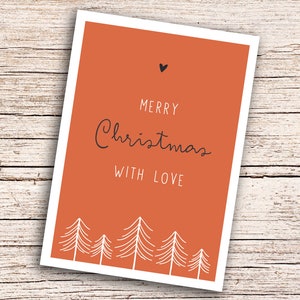 Feliz Natal com amor - cartão postal A6 Cartão postal de Natal