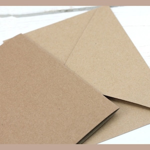 10 folded cards envelopes 12 x 17 cm kraft paper image 2