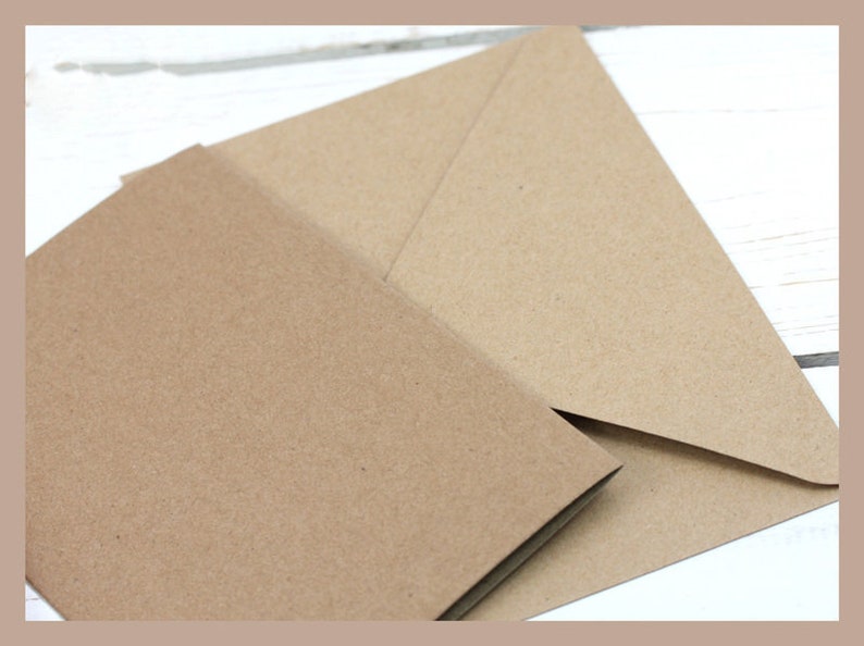 10 folded cards envelopes 12 x 17 cm kraft paper image 2