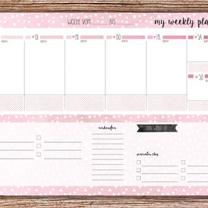 My Weekly Planner pink A4 Block Weekly Planner image 1