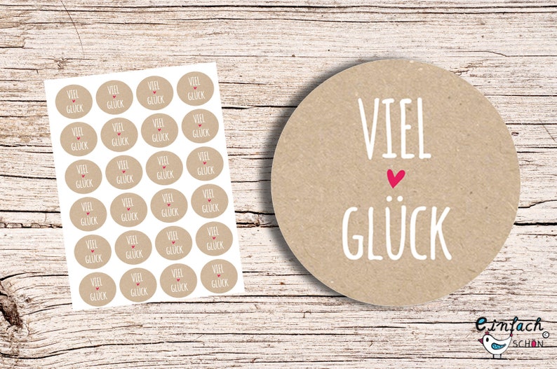 Viel Glück Kraft 24 Aufkleber 4cm rund sticker Bild 1