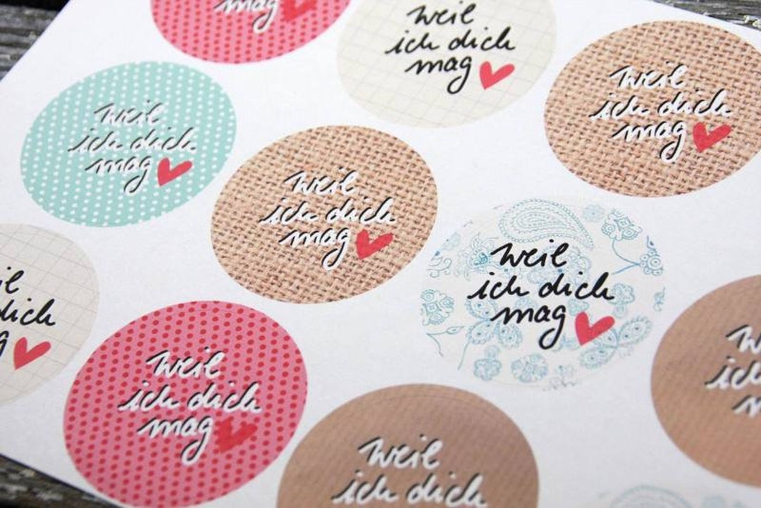 Sticker because I Like You Colorful 12pcs Gift 4 - Etsy