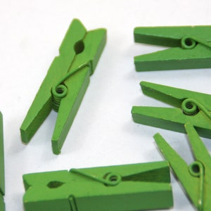 24 x Clothespins wood green lacquered XL clamps image 2