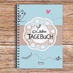 Liebes Tagebuch DIARY Din A5, 80-seitig türkis Notizbuch Logbuch Bild 1