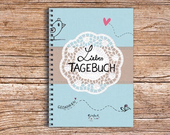 Liebes Tagebuch DIARY Din A5, 80-seitig türkis Notizbuch Logbuch