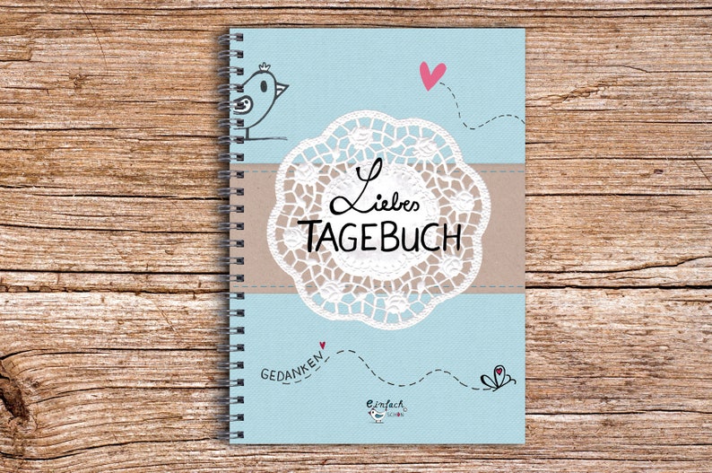 Liebes Tagebuch DIARY Din A5, 80-seitig türkis Notizbuch Logbuch Bild 1