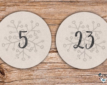 24 x Advent sticker snowflake recycling 4 cm diameter