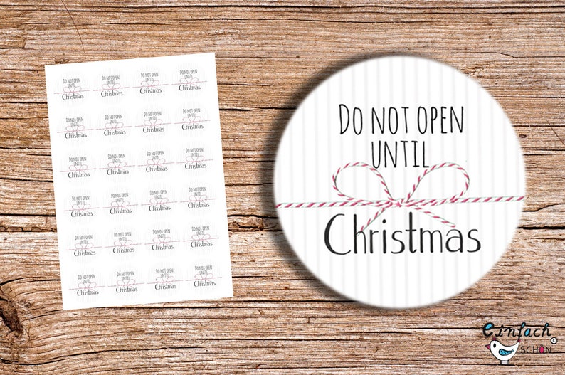 24 Do not open until Christmas white sticker 4 cm diameter image 1