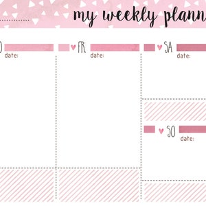 My Weekly Planner pink A4 Block Weekly Planner image 4