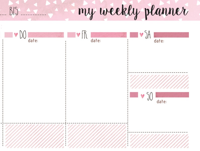 My Weekly Planner pink A4 Block Weekly Planner image 4