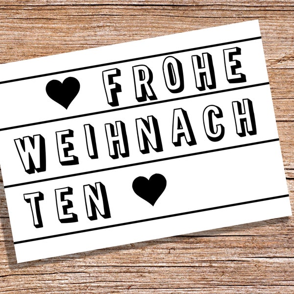 Frohe Weihnachten - Lightbox Weihnachtskarte A6 Grußkarte A6 Weihnachtskarte Postkarte