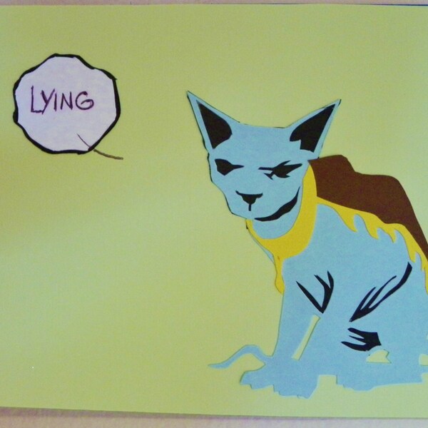 Lying Cat 5x7 (ready-to-ship)