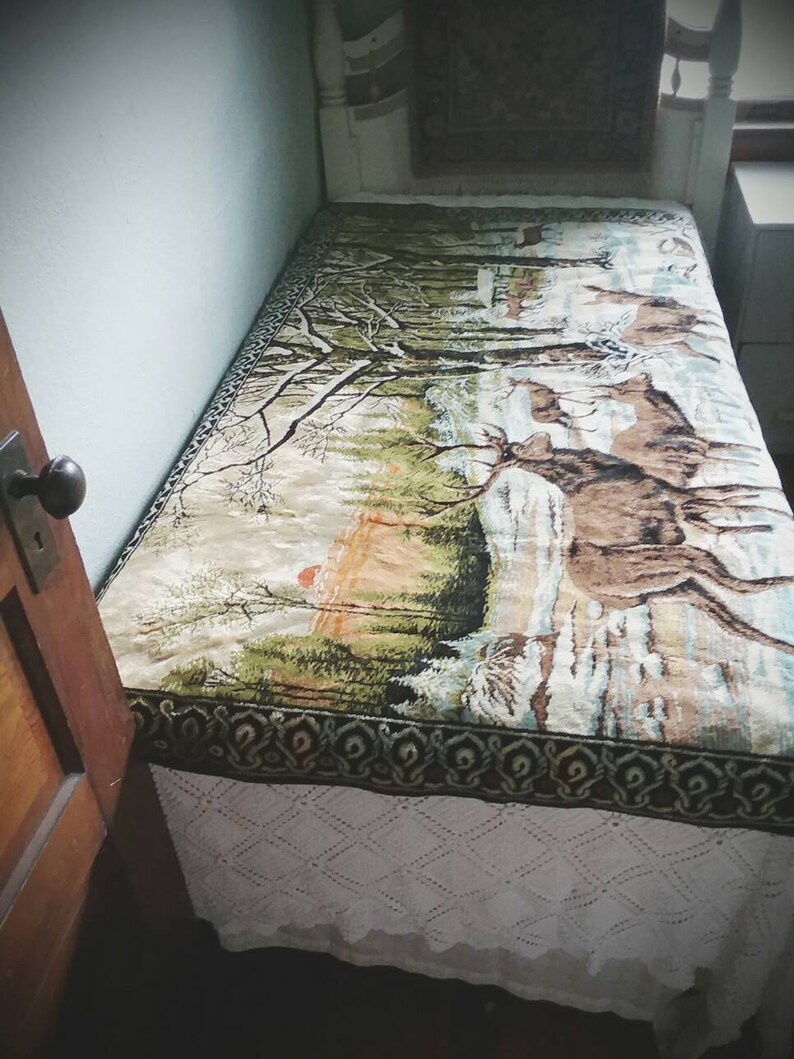 Teppiche Waldtiere Hirsch Wald Tapisserie Filz Samtig H