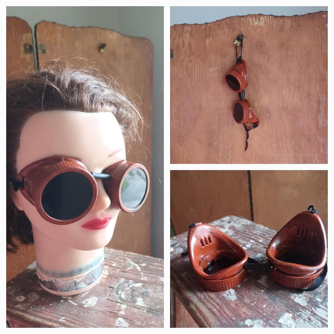 Vintage Steampunk Welding Goggles Glasses - Etsy display picture 3
