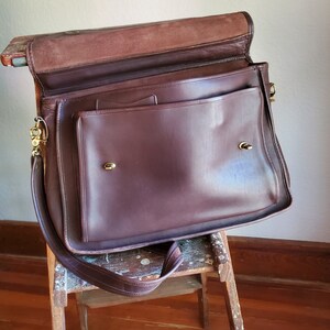 90s Laura USA leather Laptop Bag /chocolate brown Attache Vintage / steampunk preppy dark light academia briefcase minimal unisex image 7