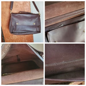 90s Laura USA leather Laptop Bag /chocolate brown Attache Vintage / steampunk preppy dark light academia briefcase minimal unisex image 3