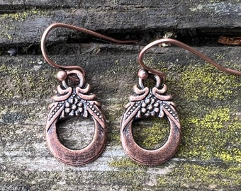 Antiqued Copper Earrings