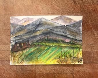 Western Landscape Original Watercolor Painting
