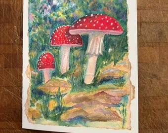 Set of Eight Watercolor Print Notecards