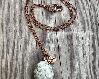 Kiwi Jasper and Copper Necklace
