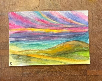 Western Landscape Original Watercolor Painting