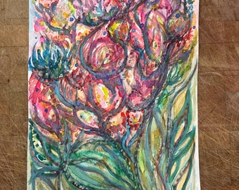 Abstract Florals Original Watercolor Painting