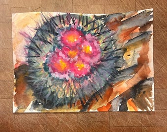 Basalt Cactus Original Watercolor Painting