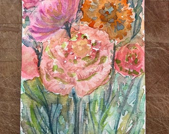 Flowers Original Watercolor Painting