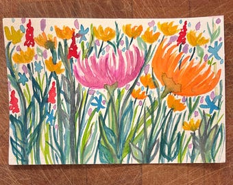 Flowers Original Watercolor Painting